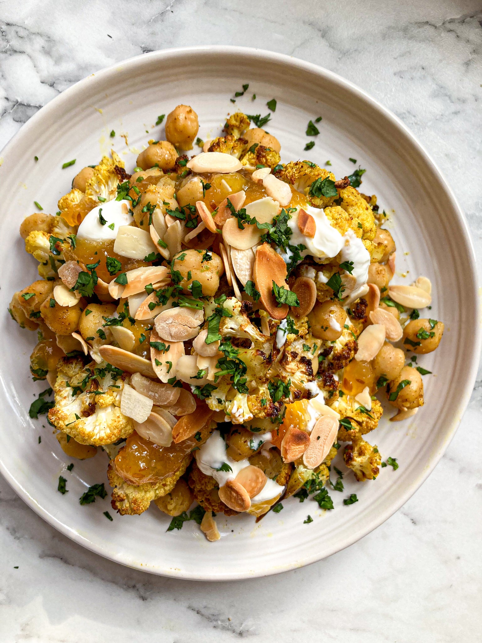 Roasted Spiced Cauliflower & Chickpeas Recipe