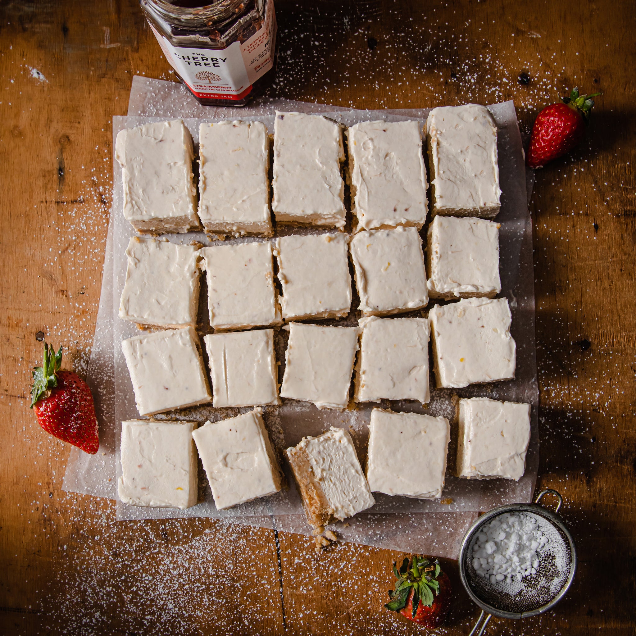 No-Bake New York Vanilla Cheesecake with Marc de Champagne Strawberry Jam Recipe